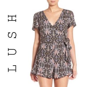 Lush Print Surplice Romper